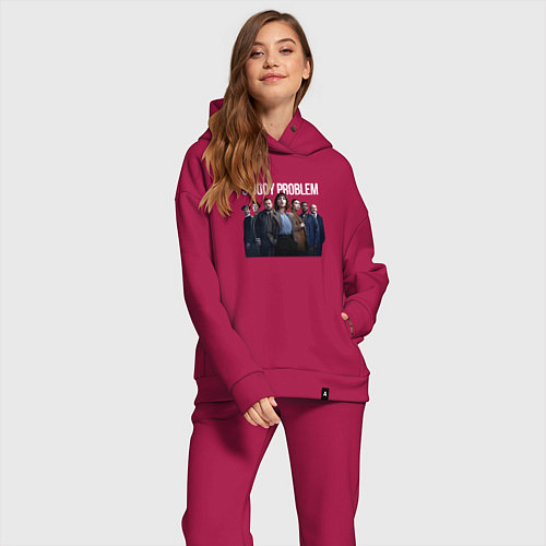 Женский костюм оверсайз Задача трёх тел - физики / Маджента – фото 2