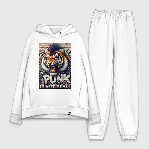 Женский костюм оверсайз Cool tiger - punks not dead / Белый – фото 1