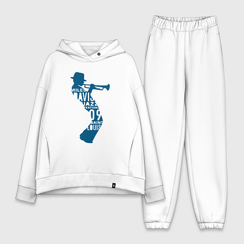 Женский костюм оверсайз Miles Davis jazz / Белый – фото 1