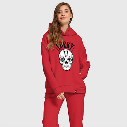 Женский костюм оверсайз Lucky skull / Красный – фото 2