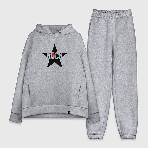 Женский костюм оверсайз Rock star in black red / Меланж – фото 1