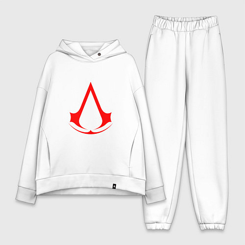 Женский костюм оверсайз Red logo of assassins / Белый – фото 1