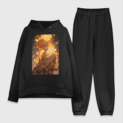 Женский костюм оверсайз Клинок, рассекающий демонов Дзэнъицу Агацума / Черный – фото 1