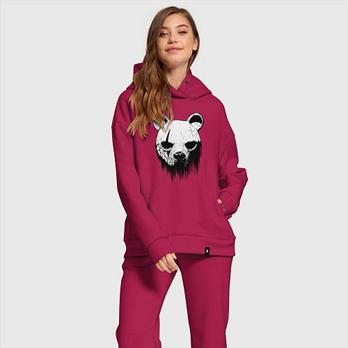 Женский костюм оверсайз Медвежья маска / Маджента – фото 2