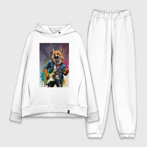 Женский костюм оверсайз Лис рок-звезда / Белый – фото 1