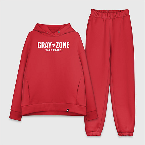 Женский костюм оверсайз Gray zone warfare logo / Красный – фото 1
