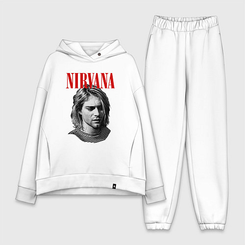 Женский костюм оверсайз Nirvana kurt donald cobain / Белый – фото 1