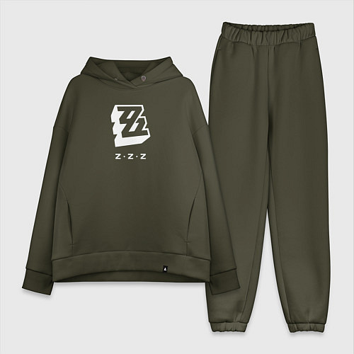 Женский костюм оверсайз Zenless Zone Zero logo / Хаки – фото 1