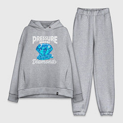 Женский костюм оверсайз Pressure makes diamonds, цвет: меланж