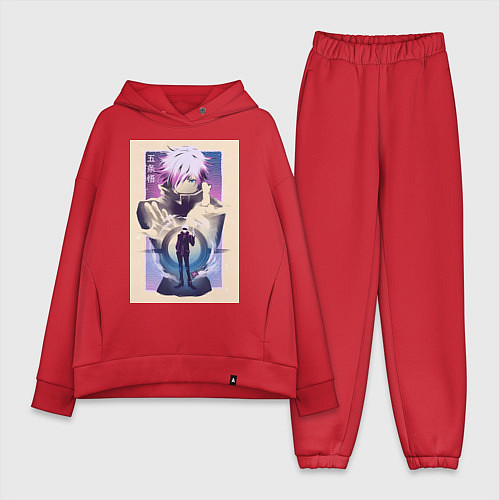 Женский костюм оверсайз Магическая битва Сатору Годзё расширение территори / Красный – фото 1