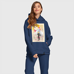 Женский костюм оверсайз Магическая битва Кэнто Нанами офисный рабочий, цвет: тёмно-синий — фото 2