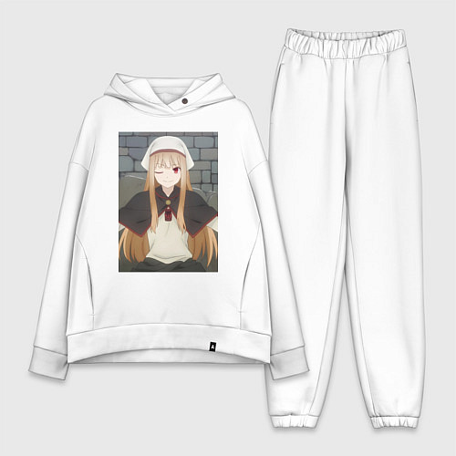 Женский костюм оверсайз Волчица и пряности Холо в платке / Белый – фото 1