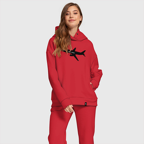 Женский костюм оверсайз Superjet-100 черный / Красный – фото 2