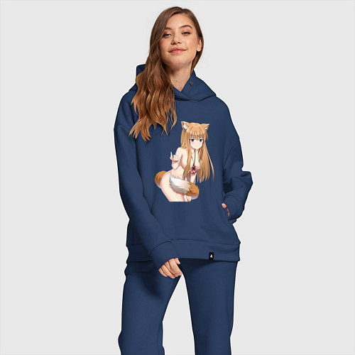 Женский костюм оверсайз Волчица и пряности Холо секси / Тёмно-синий – фото 2