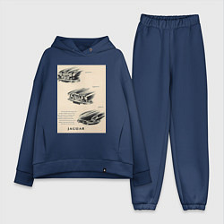 Женский костюм оверсайз Автомобиль Jaguar, цвет: тёмно-синий