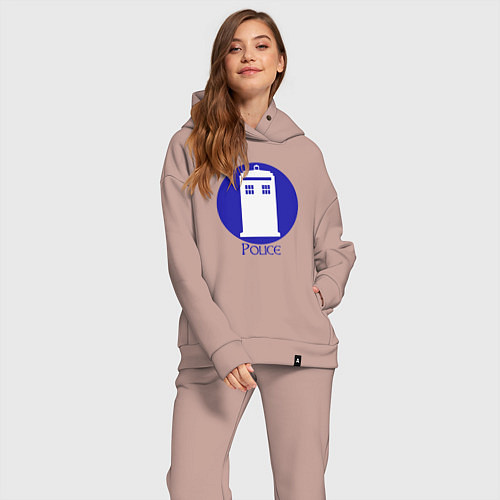 Женский костюм оверсайз Tardis police / Пыльно-розовый – фото 2