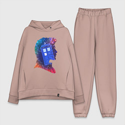 Женский костюм оверсайз Tardis and doctor, цвет: пыльно-розовый