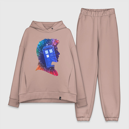 Женский костюм оверсайз Tardis and doctor / Пыльно-розовый – фото 1