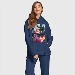 Женский костюм оверсайз Принцесса Пич с автоматом, цвет: тёмно-синий — фото 2