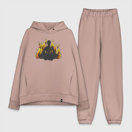 Женский костюм оверсайз Fire yoga / Пыльно-розовый – фото 1