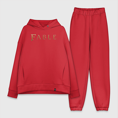 Женский костюм оверсайз Fable logo / Красный – фото 1