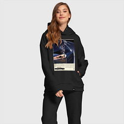 Женский костюм оверсайз Mercedes-benz автомобиль ретро, цвет: черный — фото 2