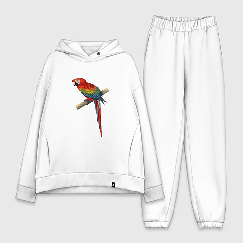 Женский костюм оверсайз Попугай ara macaw / Белый – фото 1
