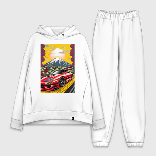 Женский костюм оверсайз Toyota Supra jdm автомобиль / Белый – фото 1