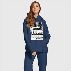 Женский костюм оверсайз Mazda rx-7 автомобиль гоночный, цвет: тёмно-синий — фото 2