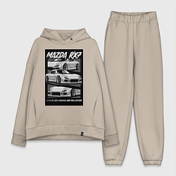 Женский костюм оверсайз Mazda rx-7 JDM авто, цвет: миндальный