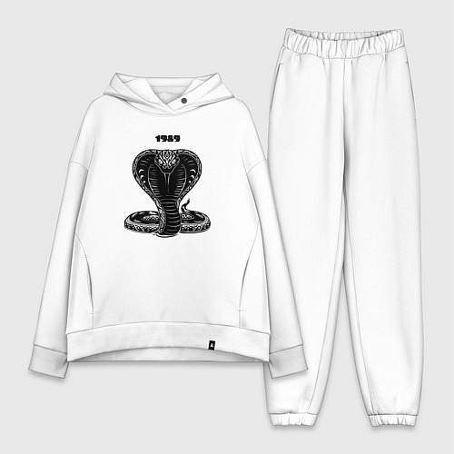 Женский костюм оверсайз Рожденный в год змеи 1989 год / Белый – фото 1