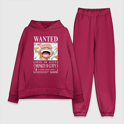 Женский костюм оверсайз Monkey D Luffy - wanted / Маджента – фото 1