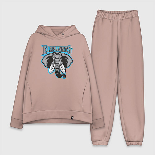 Женский костюм оверсайз Elephants team / Пыльно-розовый – фото 1