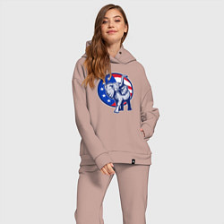 Женский костюм оверсайз USA elephant, цвет: пыльно-розовый — фото 2