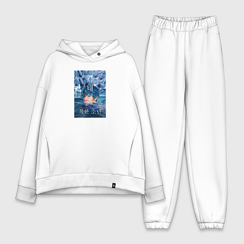 Женский костюм оверсайз Техен вода / Белый – фото 1