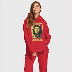 Женский костюм оверсайз Че Гевара - hasta la victoria siempre - фото из ку, цвет: красный — фото 2