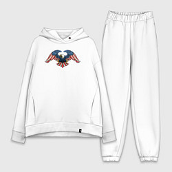 Женский костюм оверсайз Орёл - USA, цвет: белый
