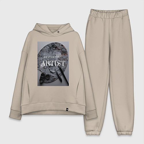 Женский костюм оверсайз Художник палитра aesthetic / Миндальный – фото 1