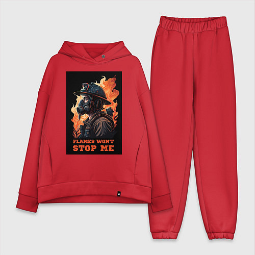 Женский костюм оверсайз Пламя не остановит меня / Красный – фото 1