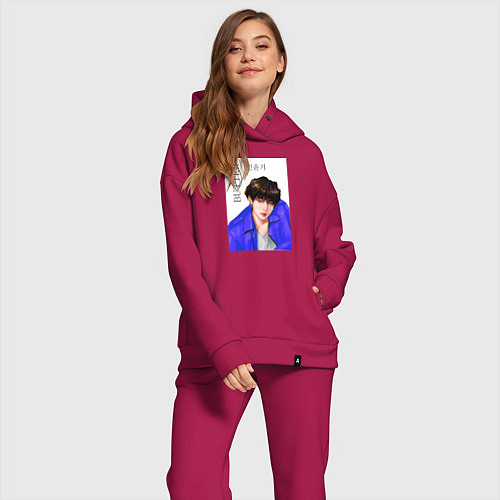 Женский костюм оверсайз Мин юнги масло / Маджента – фото 2