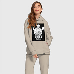 Женский костюм оверсайз Шеф повар кулинар, цвет: миндальный — фото 2