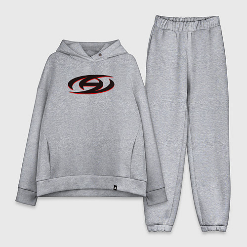 Женский костюм оверсайз Logo Ateez / Меланж – фото 1