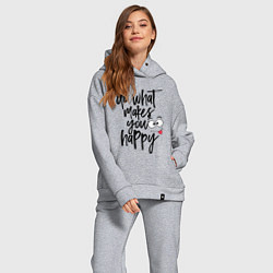 Женский костюм оверсайз Do what makes you happy, цвет: меланж — фото 2