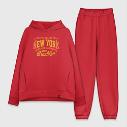 Женский костюм оверсайз New York Brooklyn, цвет: красный