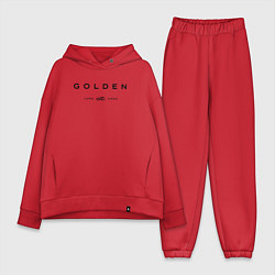 Женский костюм оверсайз BTS Golden, цвет: красный