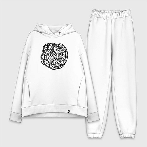 Женский костюм оверсайз Природа в форме / Белый – фото 1