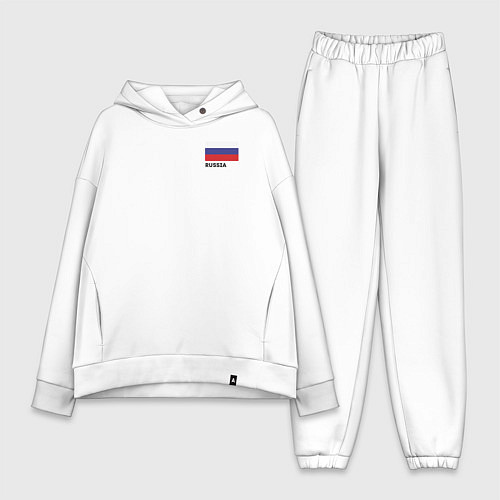 Женский костюм оверсайз Россия карта и флаг / Белый – фото 1