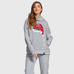 Женский костюм оверсайз Шапка Санта Клауса - мы празднуем Рождество когда, цвет: меланж — фото 2
