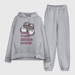 Женский костюм оверсайз Pink boots, цвет: меланж