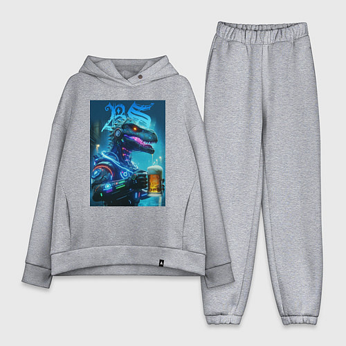 Женский костюм оверсайз Cyber beersaur with a mug of beer / Меланж – фото 1